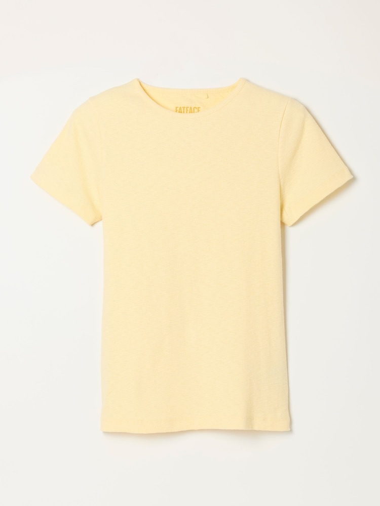 FatFace Celia Yellow Short Sleeve T-Shirt - Image 6 of 6 FatFace Celia Yellow Short Sleeve T-Shirt - Image 6 of 6