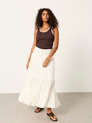 FatFace Bella Chocolate Brown Stitch Detail Ribbed Vest - Image 5 of 6