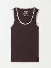 FatFace Bella Chocolate Brown Stitch Detail Ribbed Vest - Image 6 of 6