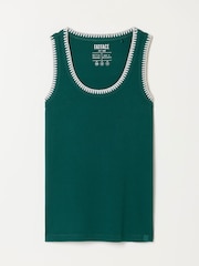 FatFace Bella Teal Blue Stitch Detail Ribbed Vest - Image 6 of 6
