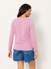 FatFace Breton Pink T Shirt - Image 2 of 6