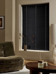 Black Volt Made To Measure 50mm Starwood 25mm Smoke Taped Venetia Blinds - Image 2 of 6