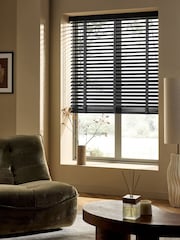 Black Volt Made To Measure 50mm Starwood 25mm Smoke Taped Venetia Blinds - Image 6 of 6