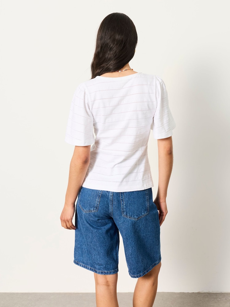 FatFace Carly White Peplum Top - Image 2 of 5