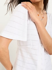 FatFace Carly White Peplum Top - Image 3 of 5