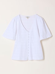 FatFace Carly White Peplum Top - Image 5 of 5