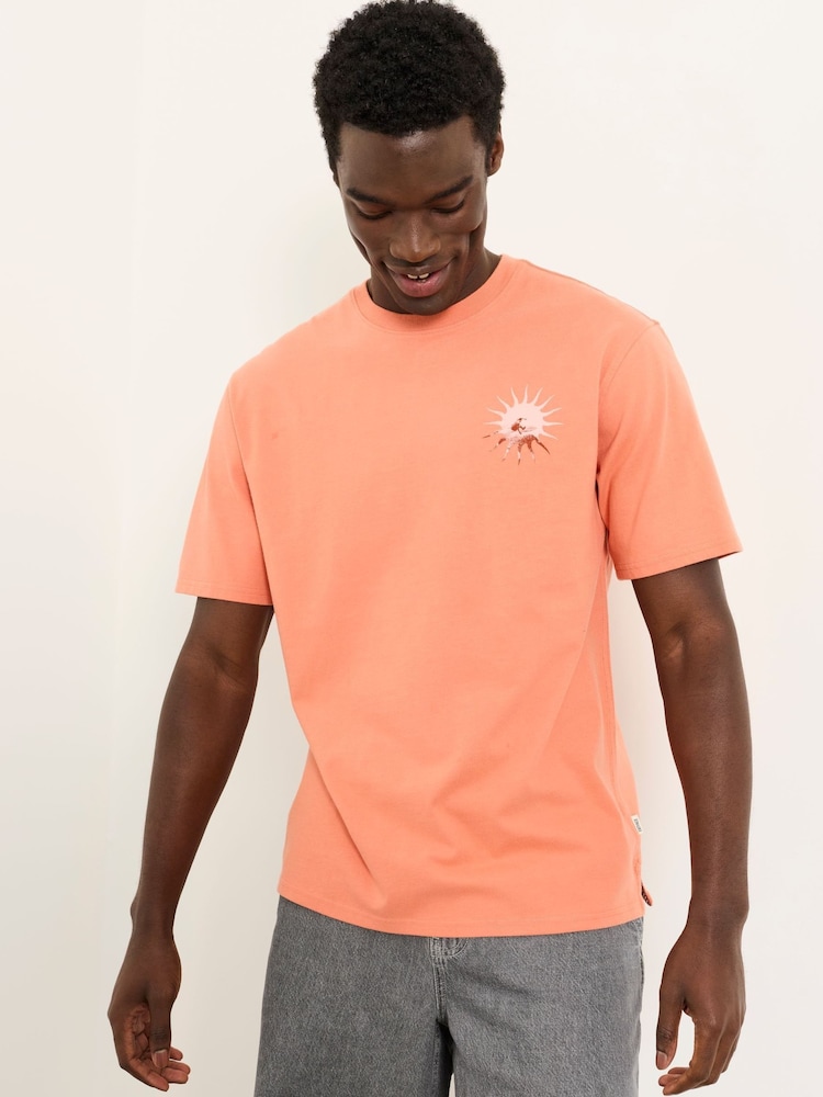 FatFace Coral Pink Life Is Swell Graphic Tshirt - Image 1 of 7 FatFace Coral Pink Life Is Swell Graphic Tshirt - Image 1 of 7
