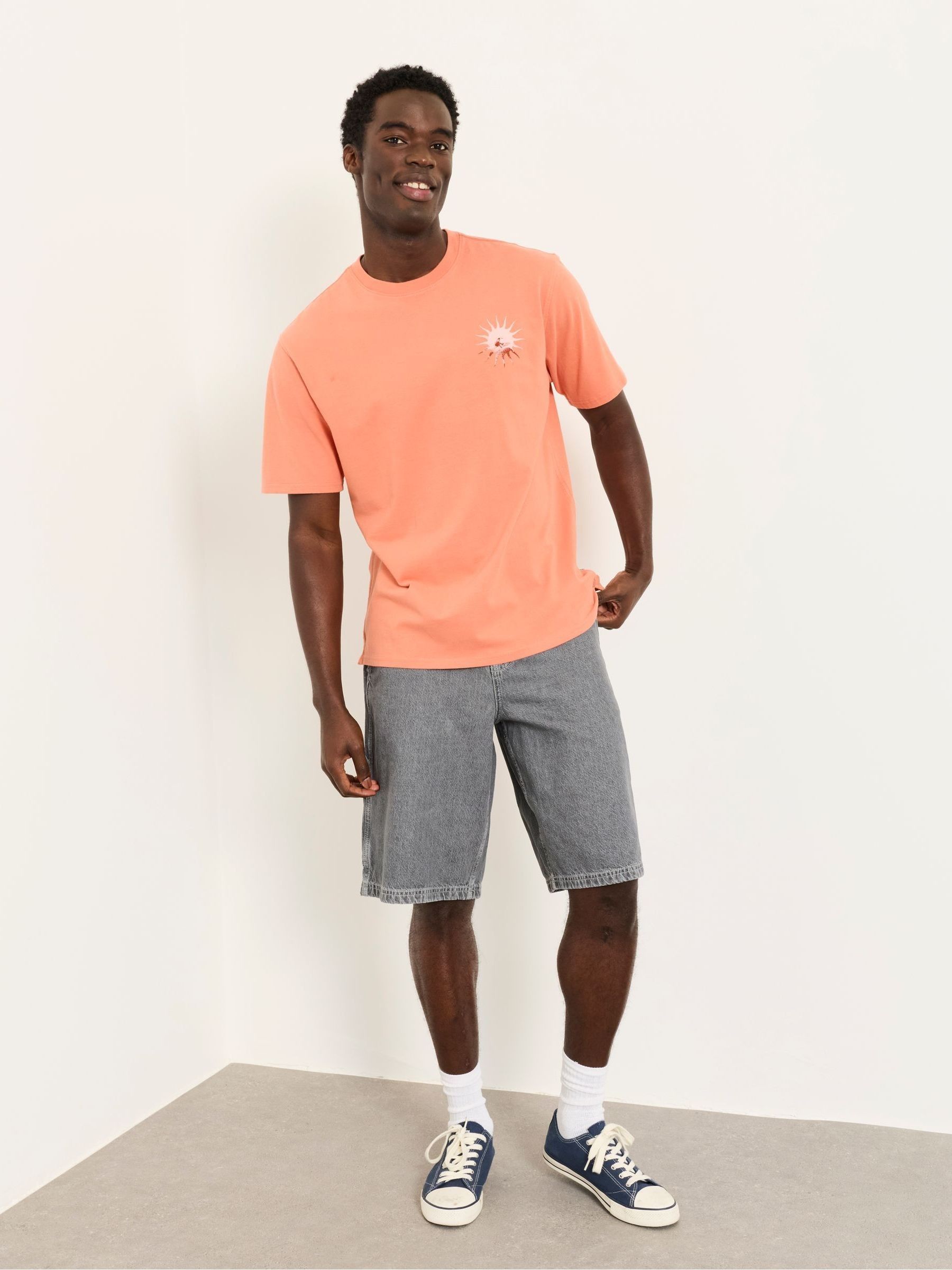 Buy FatFace Relaxed Fit Coral Pink Life Is Swell Graphic Tshirt