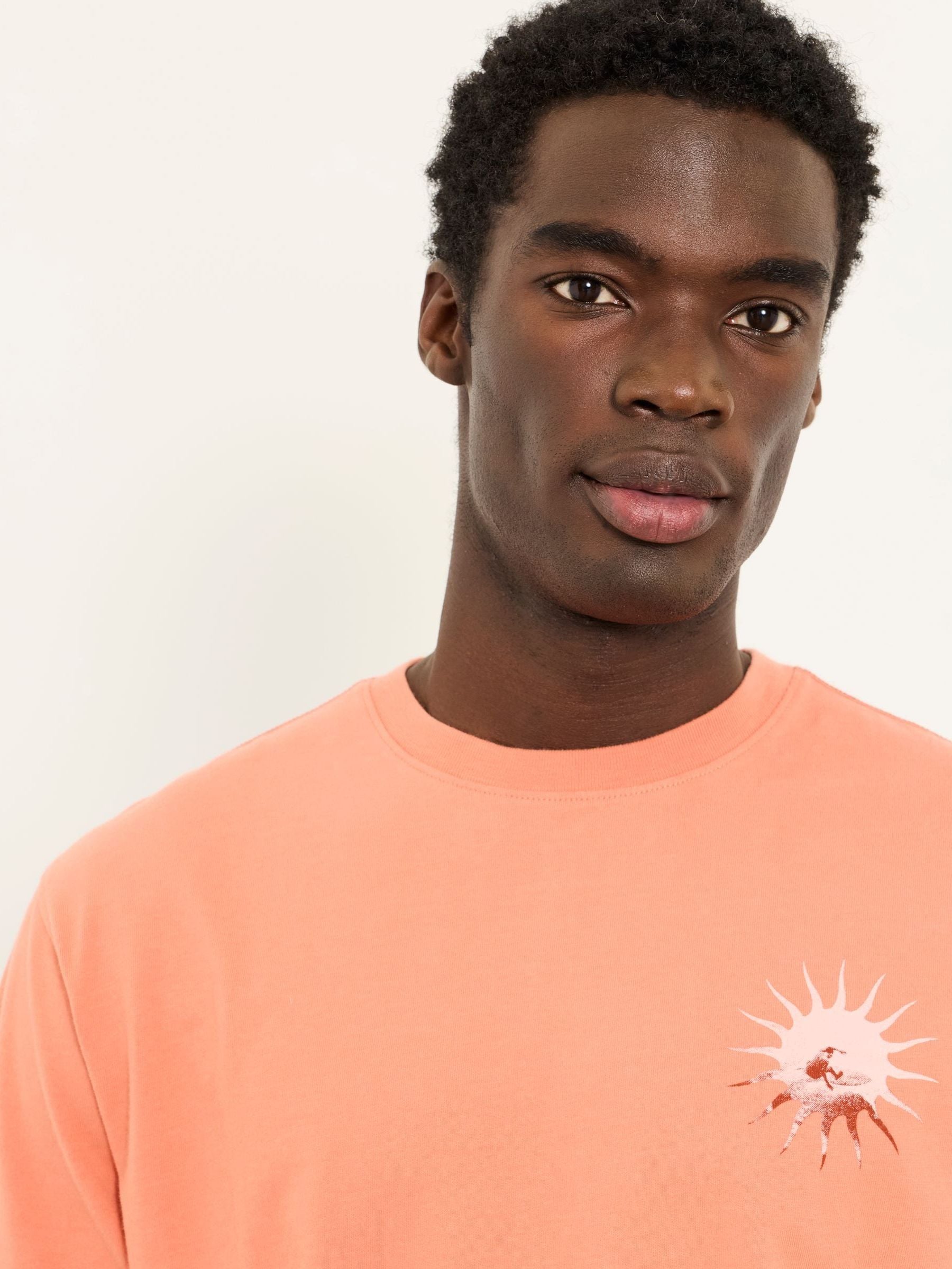 Buy FatFace Relaxed Fit Coral Pink Life Is Swell Graphic Tshirt