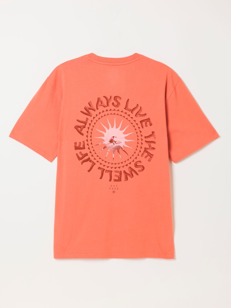 FatFace Coral Pink Life Is Swell Graphic Tshirt - Image 7 of 7 FatFace Coral Pink Life Is Swell Graphic Tshirt - Image 7 of 7
