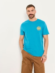 FatFace Teal Blue Out Of Office Graphic T-shirt - Image 2 of 7