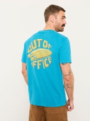 FatFace Teal Blue Out Of Office Graphic T-shirt - Image 3 of 7