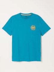 FatFace Teal Blue Out Of Office Graphic T-shirt - Image 6 of 7
