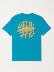 FatFace Teal Blue Out Of Office Graphic T-shirt - Image 7 of 7