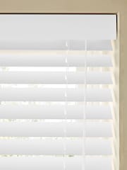 White Alina Fine Grain Made To Measure 50mm Starwood Fauxwood Venetian Blinds - Image 3 of 5