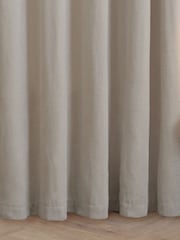 Furn Natural Soft Chenille 100% Blackout Eyelet Curtains - Image 4 of 8
