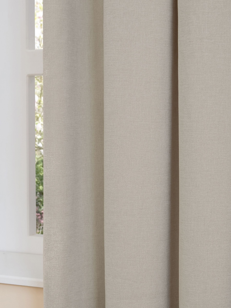 Furn Natural Lightweight Chenille Eyelet Blackout Curtains - Image 4 of 4