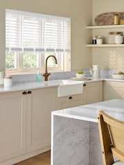 White Alina Fine Grain Made To Measure 50mm Starwood Fauxwood 25mm Tranquil Taped Venetian Blinds - Image 5 of 5