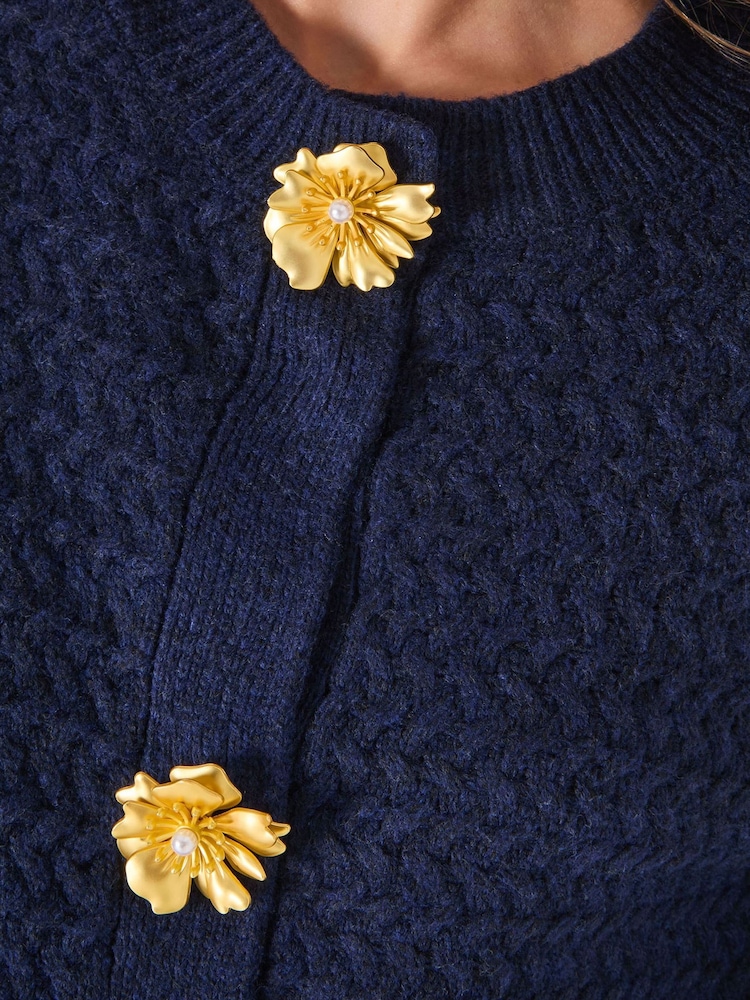 Monsoon Blue Brianne Floral Button Cardigan - Image 4 of 4
