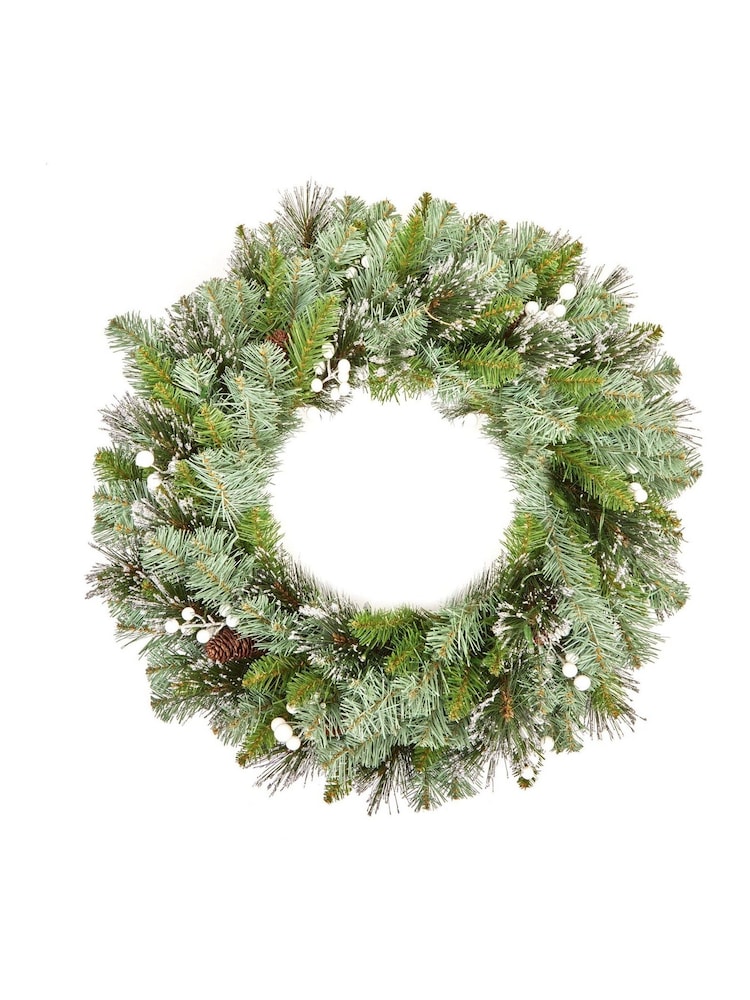Premier Decorations Ltd 60cm Glittery Crestwood Christmas Wreath - Image 1 of 1 Premier Decorations Ltd 60cm Glittery Crestwood Christmas Wreath - Image 1 of 1