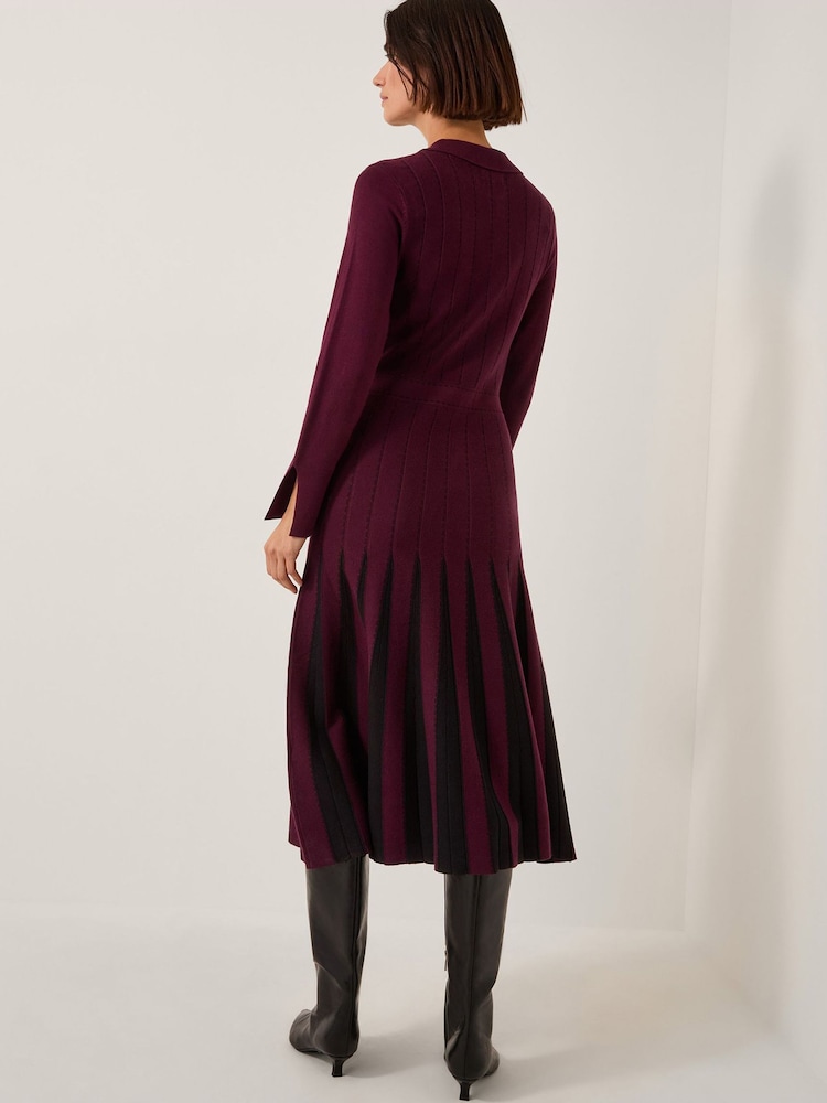Monsoon Prue Knit Pleated Shirt Dress - صورة 2 من 5