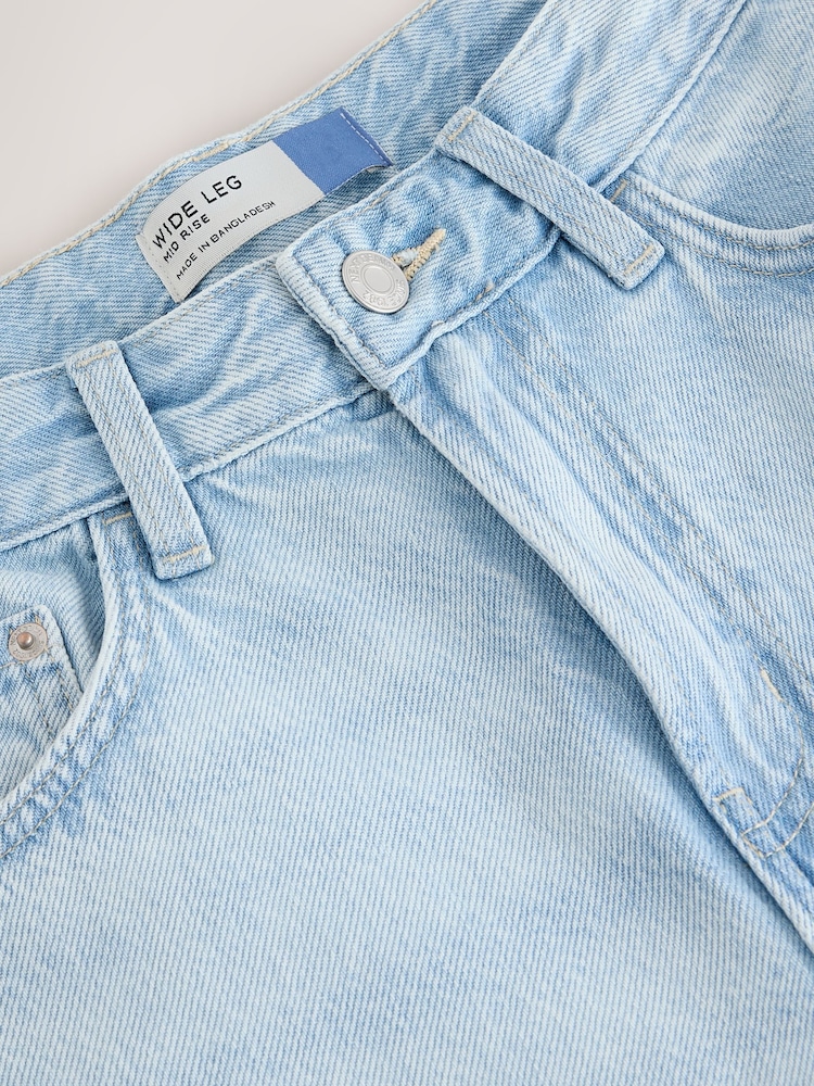 Bleach Blue - Malapad na Leg Jeans - Larawan 10 ng 10 Bleach Blue - Malapad na Leg Jeans - Larawan 10 ng 10