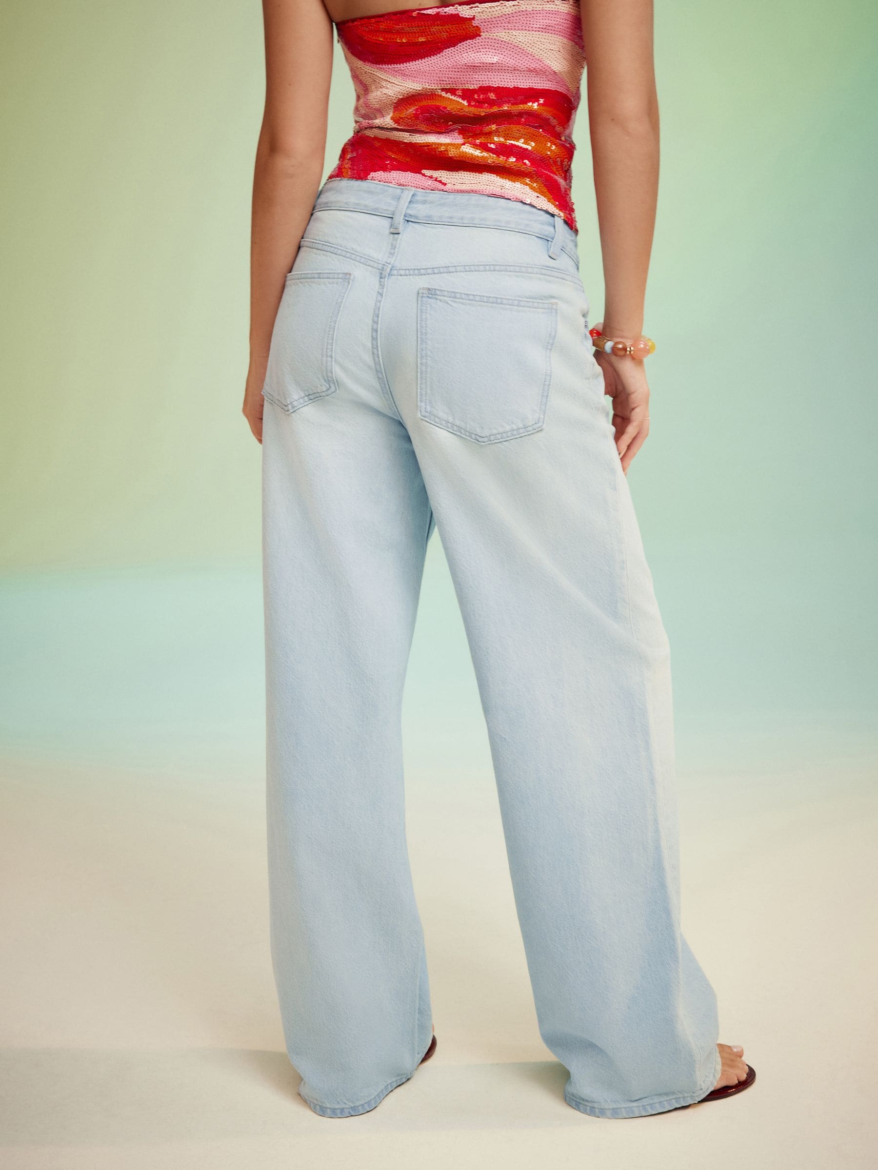 Buy Bleach Blue Wide Leg Denim Jeans from Next USA
