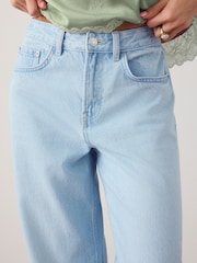 Bleach Blue - Malapad na Leg Jeans - Larawan 6 ng 10
