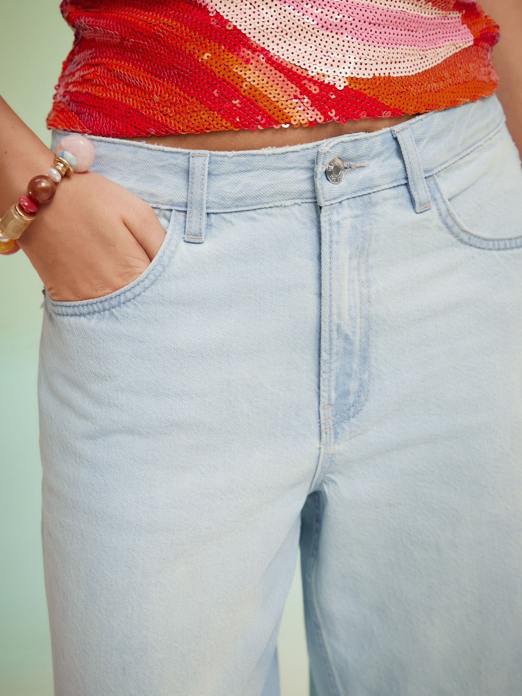 Buy Bleach Blue Wide Leg Denim Jeans from Next USA