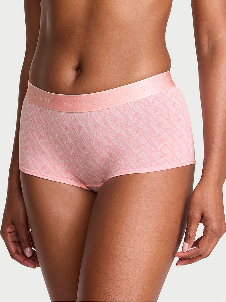 Victoria's Secret Pretty Blossom Pink Lockup Short Logo Knickers - Image 1 of 2 Victoria's Secret Pretty Blossom Pink Lockup Short Logo Knickers - Image 1 of 2