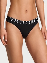 Victoria's Secret Black Thong Exploded Logo Knickers - Image 1 of 3