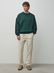 Ecru White Regular Tapered Fit Cotton Rich Stretch Chinos - Image 3 of 6