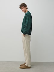 Ecru White Regular Tapered Fit Cotton Rich Stretch Chinos - Image 4 of 6