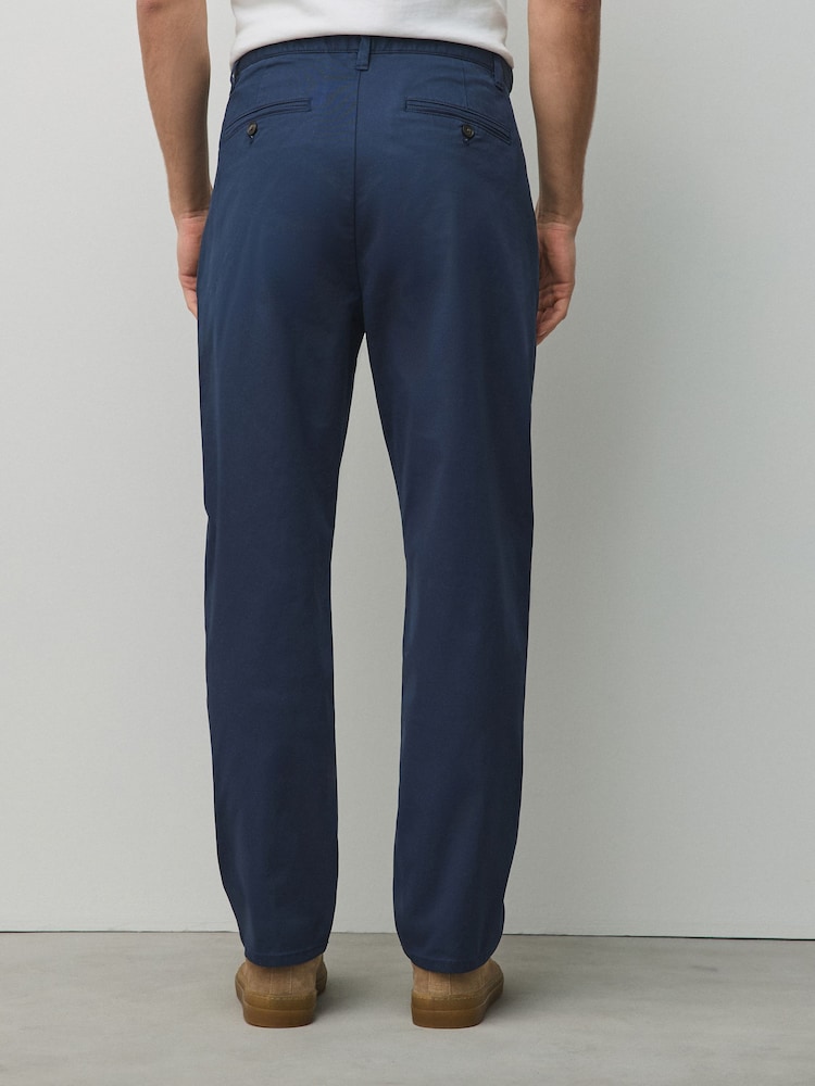 Navy Regular Tapered Fit Cotton Rich Stretch Chinos - Image 2 of 5