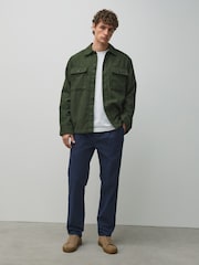 Navy Regular Tapered Fit Cotton Rich Stretch Chinos - Image 3 of 5