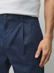 Navy Regular Tapered Fit Cotton Rich Stretch Chinos - Image 4 of 5