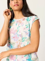 FatFace Lou Ivory Tropical Linen Tank - Image 3 of 5