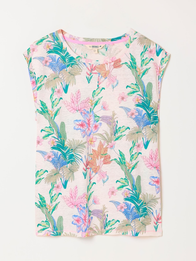FatFace Lou Ivory Tropical Linen Tank - Image 5 of 5
