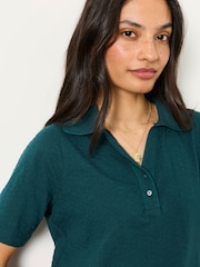 FatFace Paige Teal Blue Short Sleeve Jersey Shirt - Image 3 of 5
