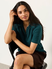 FatFace Paige Teal Blue Short Sleeve Jersey Shirt - Image 4 of 5