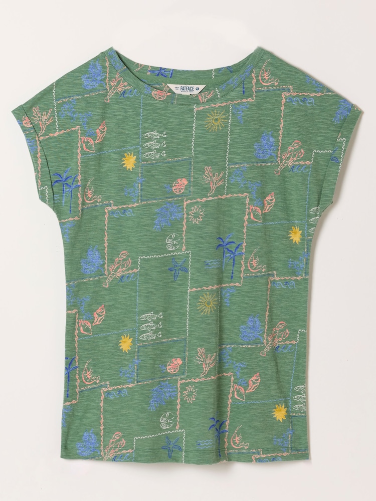 FatFace Ivy Green Postcard T-Shirt - Image 5 of 5