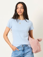 FatFace Celia Blue Short Sleeve T-Shirt - Image 1 of 6