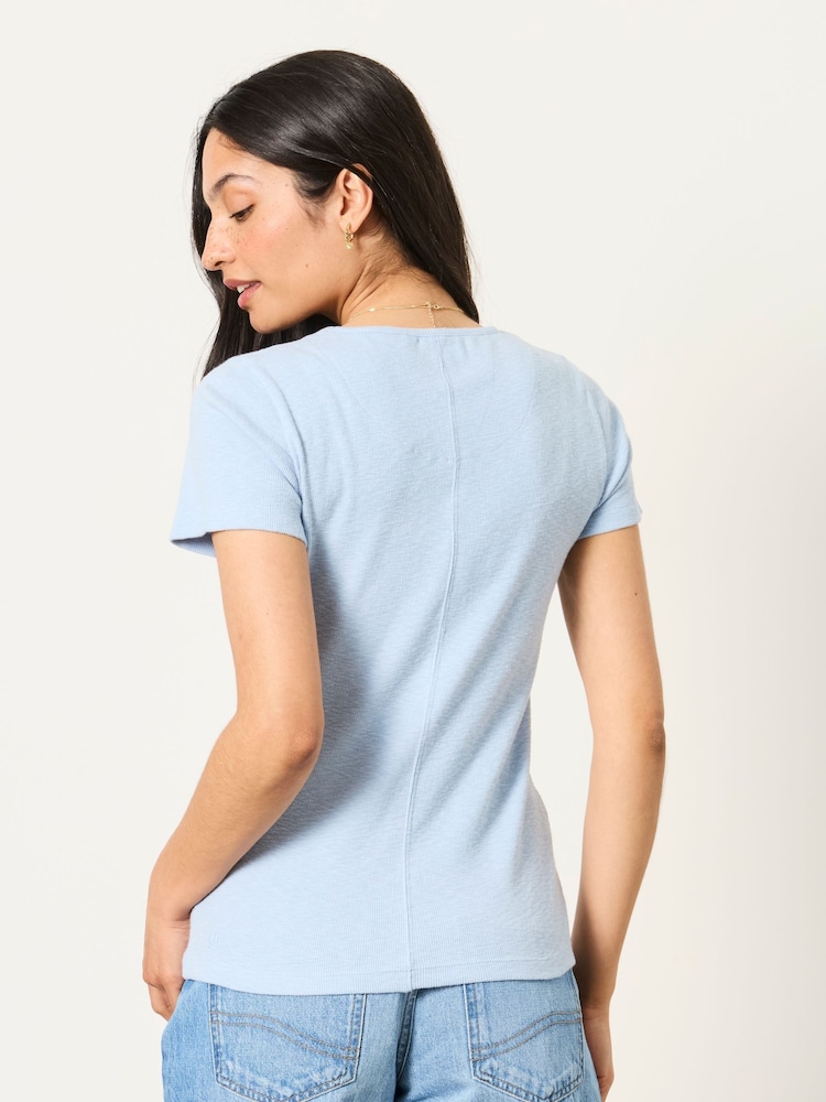 FatFace Celia Blue Short Sleeve T-Shirt - Image 2 of 6 FatFace Celia Blue Short Sleeve T-Shirt - Image 2 of 6
