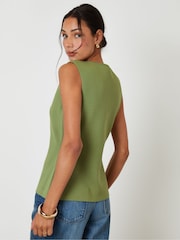 Threadbare Green Ribbed Knitted Waistcoat - Image 2 of 4