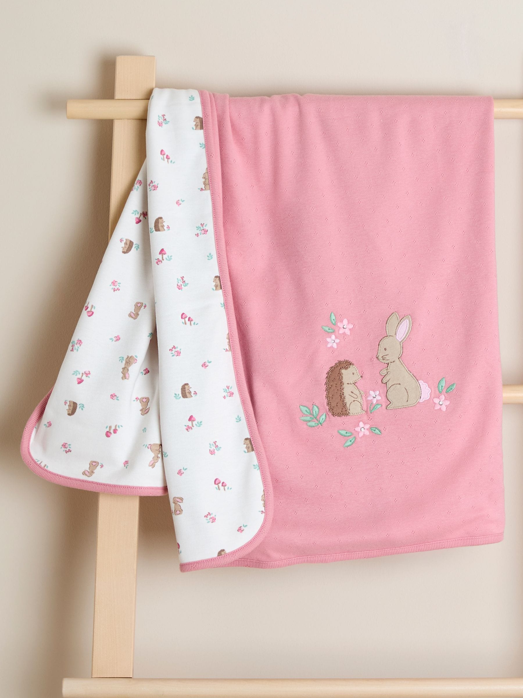Jojo Maman Bébé Pink Whimsical Woodland Jersey Shawl