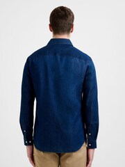 French Connection Blue Cotton Denim-Style Long Sleeve Button-Up Shirt - Image 2 of 5