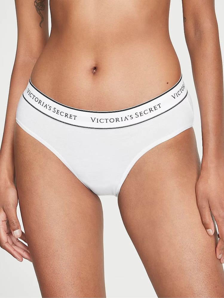 Victoria's Secret Black/Grey/White Hipster 3 Pack Logo Knickers - Image 2 of 3