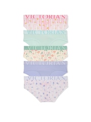 Victoria's Secret Yellow/White/Purple/Blue Hipster Exploded Logo Knickers 5 Pack - Image 1 of 1