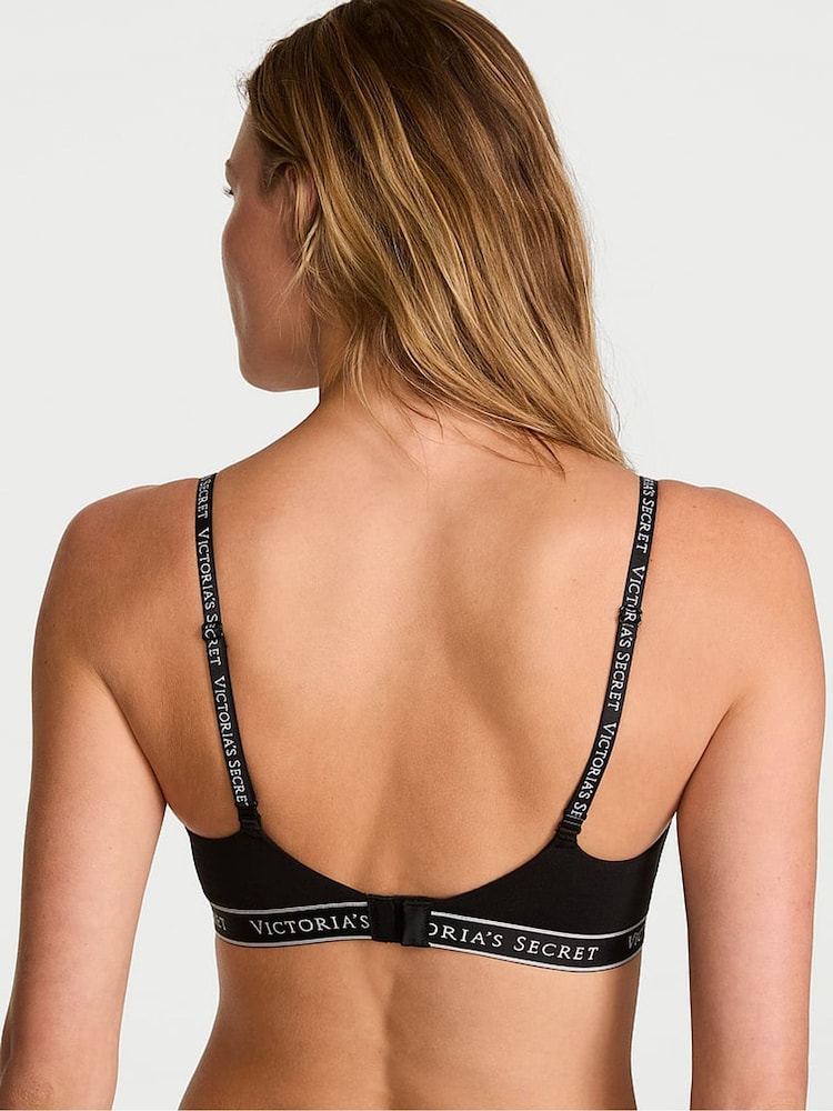 Victoria's Secret Black Lightly Lined Non Wired Cotton Logo Bra - Image 2 of 2