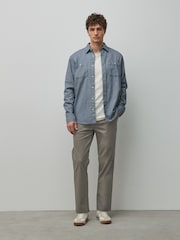 Mushroom Brown Straight Fit Cotton Rich Stretch Chinos - Image 2 of 10